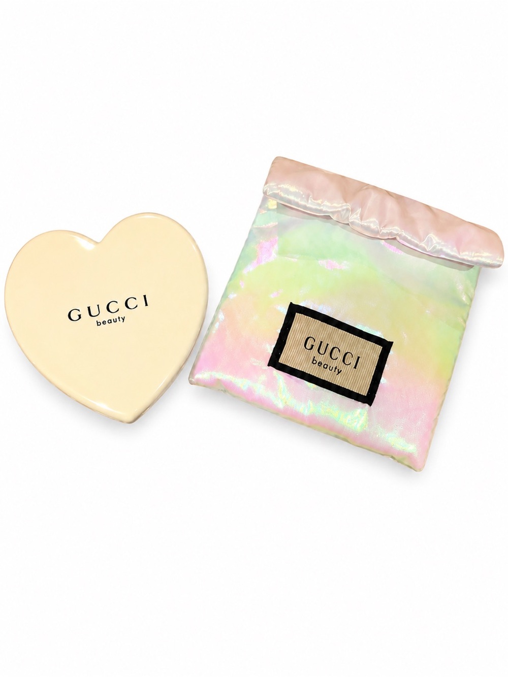Gucci Beauty Heart Mirror & Iridescent Pouch Set